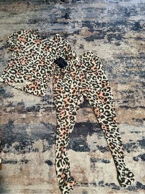Pink Leopard Print Plush lounge Set